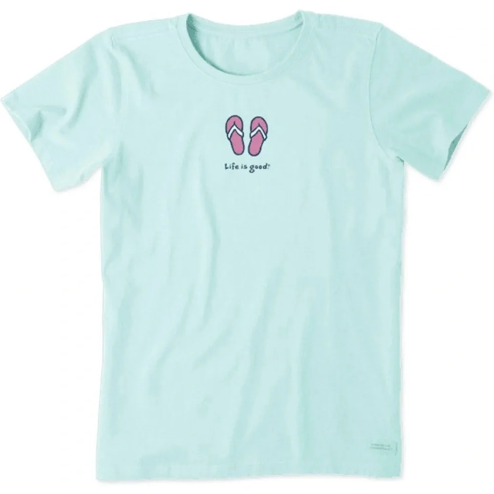 Life Is Good Womens Flip Flops Vintage Crusher T shirt M